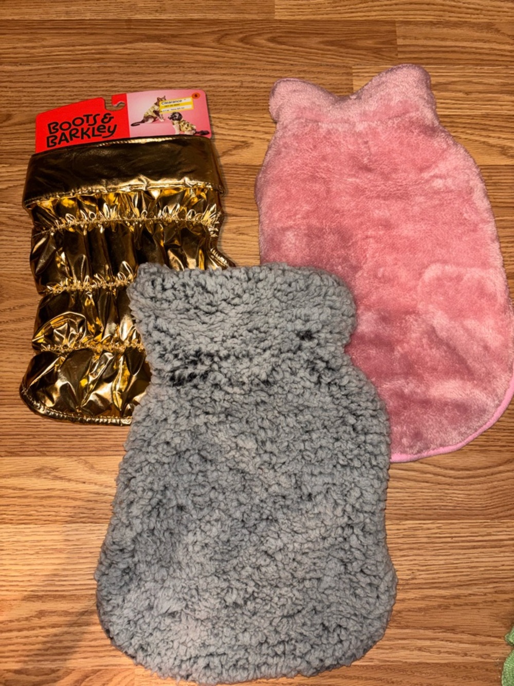 Lot of 3 small girl dog coats. boots & Barkley metallic Velcro coats. NWT